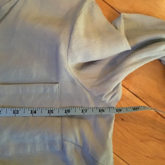 Powder Blue Semi Sheer Tunic Blouse - Picture 9 of 14